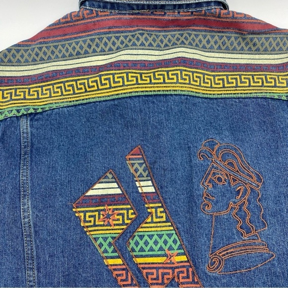 Disney Parks 25th Anniversary Hercules Embroidered Denim Jean Jacket - XL - Picture 13 of 16
